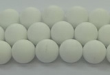 CPB412 15.5 inches 8mm round matte white porcelain beads