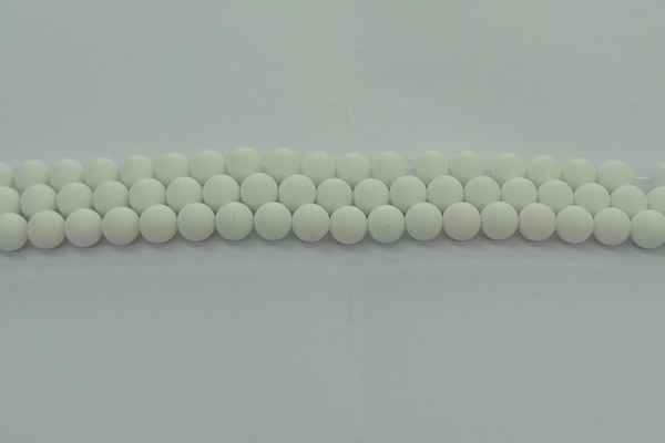 CPB412 15.5 inches 8mm round matte white porcelain beads