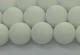 CPB414 15.5 inches 12mm round matte white porcelain beads