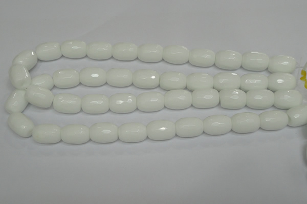 CPB43 15.5 inches 13*18mm faceted drum white porcelain beads