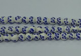 CPB501 15.5 inches 6mm round Painted porcelain beads