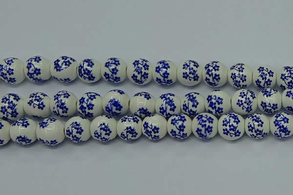 CPB501 15.5 inches 6mm round Painted porcelain beads