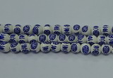 CPB531 15.5 inches 6mm round Painted porcelain beads