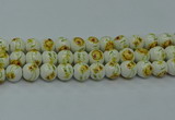 CPB561 15.5 inches 6mm round Painted porcelain beads