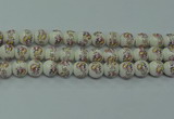 CPB571 15.5 inches 6mm round Painted porcelain beads