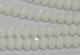 CPB58 15.5 inches 5*8mm faceted rondelle white porcelain beads