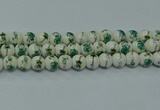 CPB581 15.5 inches 6mm round Painted porcelain beads