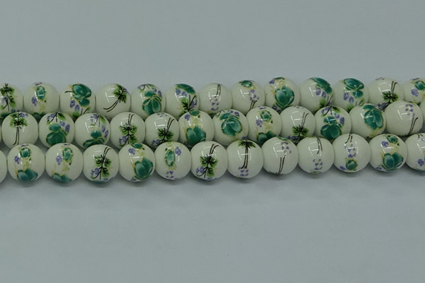 CPB581 15.5 inches 6mm round Painted porcelain beads