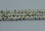 CPB592 15.5 inches 8mm round Painted porcelain beads