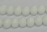 CPB60 15.5 inches 8*12mm faceted rondelle white porcelain beads