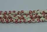 CPB612 15.5 inches 8mm round Painted porcelain beads