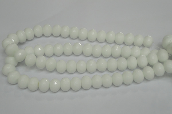 CPB62 15.5 inches 12*16mm faceted rondelle white porcelain beads