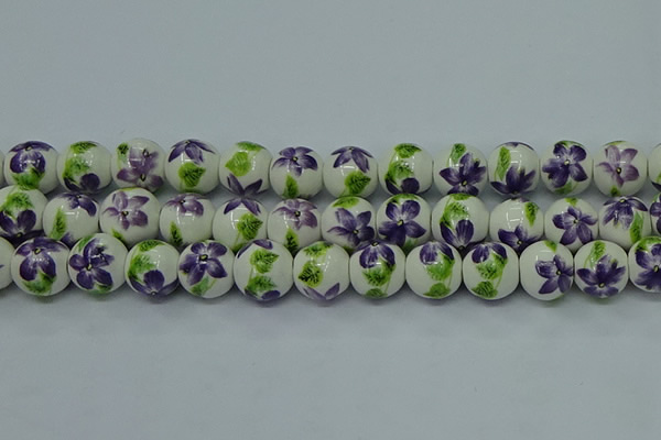 CPB621 15.5 inches 6mm round Painted porcelain beads