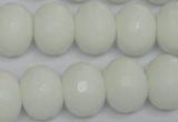 CPB63 15.5 inches 13*18mm faceted rondelle white porcelain beads