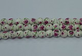 CPB631 15.5 inches 6mm round Painted porcelain beads