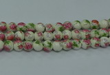 CPB651 15.5 inches 6mm round Painted porcelain beads