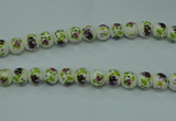 CPB661 15.5 inches 6mm round Painted porcelain beads