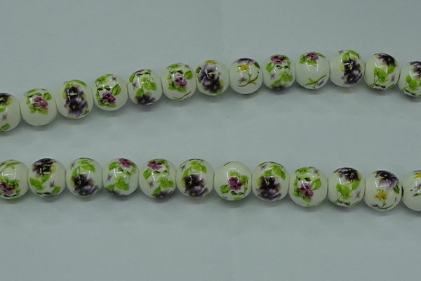 CPB662 15.5 inches 8mm round Painted porcelain beads