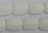 CPB67 15.5 inches 13*18mm drum white porcelain beads wholesale