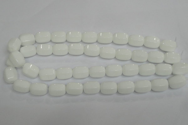 CPB67 15.5 inches 13*18mm drum white porcelain beads wholesale