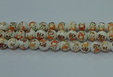 CPB671 15.5 inches 6mm round Painted porcelain beads