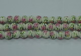 CPB681 15.5 inches 6mm round Painted porcelain beads