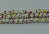 CPB692 15.5 inches 8mm round Painted porcelain beads