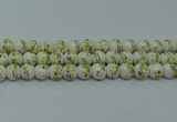 CPB721 15.5 inches 6mm round Painted porcelain beads