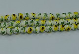 CPB731 15.5 inches 6mm round Painted porcelain beads