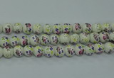 CPB771 15.5 inches 6mm round Painted porcelain beads