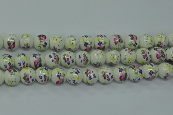 CPB771 15.5 inches 6mm round Painted porcelain beads