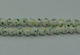 CPB783 15.5 inches 10mm round Painted porcelain beads