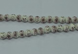 CPB791 15.5 inches 6mm round Painted porcelain beads