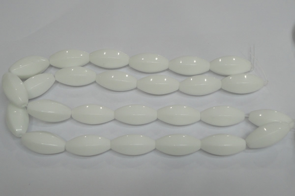 CPB81 15.5 inches 15*30mm rice white porcelain beads wholesale