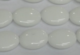 CPB88 15.5 inches 15*20mm oval white porcelain beads wholesale