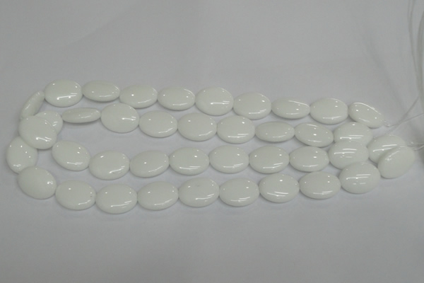 CPB88 15.5 inches 15*20mm oval white porcelain beads wholesale