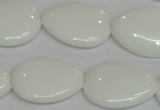 CPB92 15.5 inches 18*25mm flat teardrop white porcelain beads wholesale