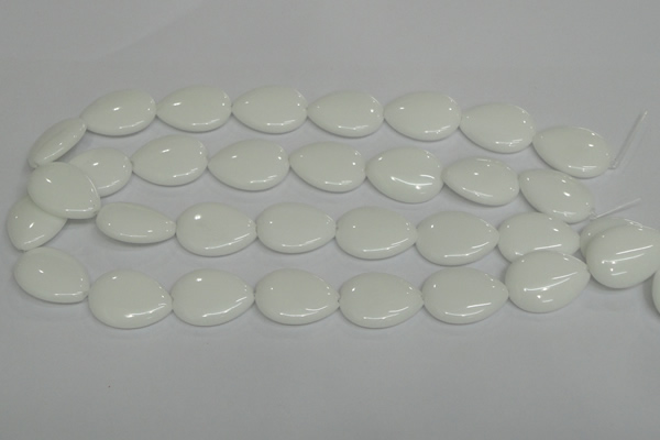 CPB92 15.5 inches 18*25mm flat teardrop white porcelain beads wholesale