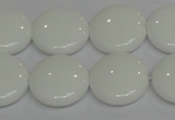 CPB98 15.5 inches 18mm flat round white porcelain beads wholesale