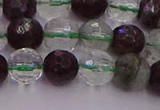 CPC11 15.5 inches 8mm faceted round green phantom quartz beads