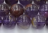 CPC666 15.5 inches 8mm round purple phantom quartz beads wholesale