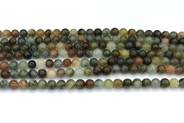 CPC690 15 inches 6mm round phantom quartz beads