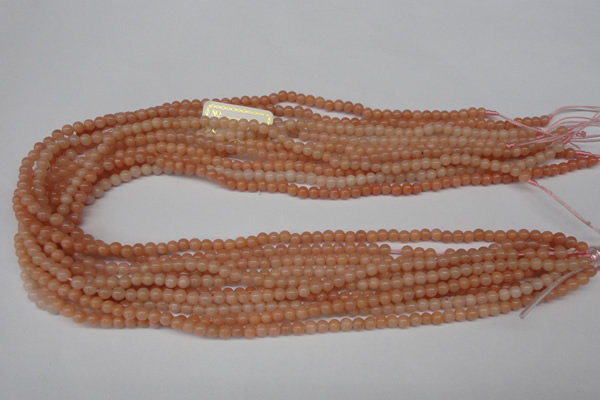 CPE01 15.5 inches 4mm round peach stone beads wholesale