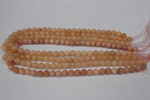 CPE12 15.5 inches 8mm faceted round peach stone beads wholesale