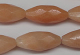 CPE20 15.5 inches 13*30mm faceted rice peach stone beads wholesale