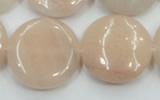 CPI10 15.5 inches 25mm flat round pink aventurine jade beads wholesale