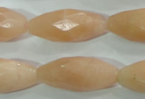 CPI100 15.5 inches 13*30mm faceted rice pink aventurine jade beads