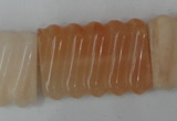 CPI156 15.5 inches 25*35mm carved rectangle pink aventurine jade beads