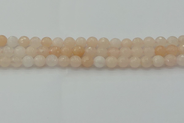 CPI212 15.5 inches 8mm faceted round pink aventurine jade beads