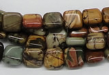 CPJ05 15.5 inches 10*10mm square picasso jasper beads wholesale